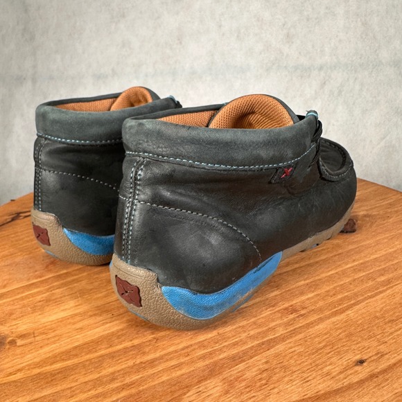Twisted X Driving Mocs Mens 8M Black Blue Leather Chukka Boots WDM0033 Good main image 9